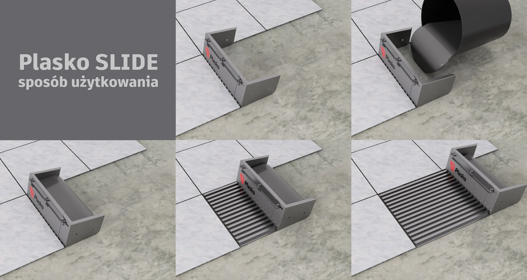 A Plasko slide 600 egy állítható hidegburkolói fogazott simító burkolatokhoz, amely a ragasztó gyors és precíz padlóra történő felhordására fogazott glettvas helyett!