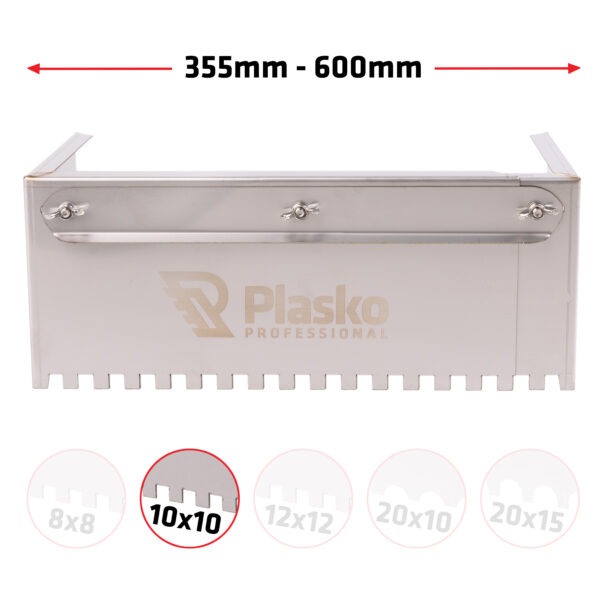 A Plasko slide 800 egy állítható hidegburkolói fogazott simító burkolatokhoz, amely a ragasztó gyors és precíz padlóra történő felhordására fogazott glettvas helyett!
