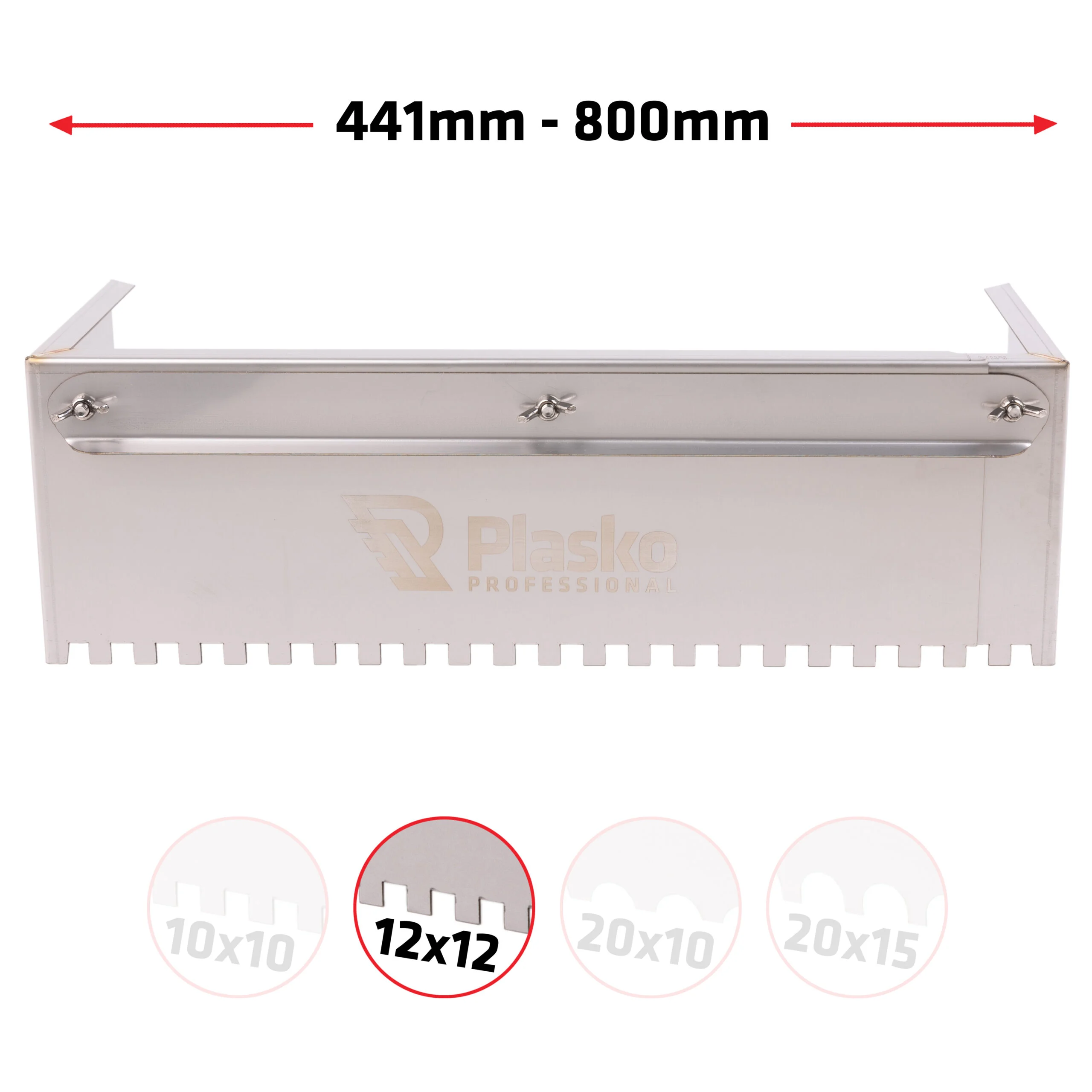 A Plasko slide 800 egy állítható hidegburkolói fogazott simító burkolatokhoz, amely a ragasztó gyors és precíz padlóra történő felhordására fogazott glettvas helyett!